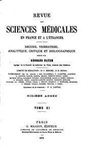 Tapa de Revue des sciences médicales en France et a ̀l'étranger