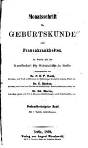 Tapa de Monatsschrift für Geburtskunde und Frauenkrankheiten