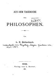 Tapa de Aus dem Tagebüche Einés Philosophen