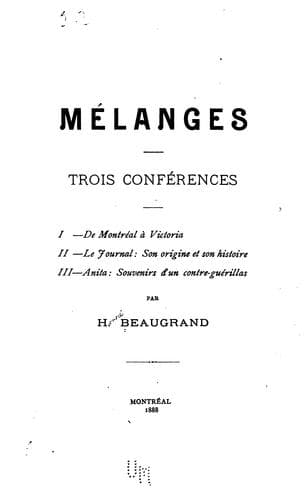 Tapa de Mélanges: Trois conférences ..
