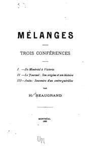 Tapa de Mélanges: Trois conférences ..