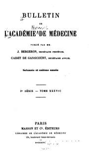 Tapa de Bulletin de l'academie de medecine