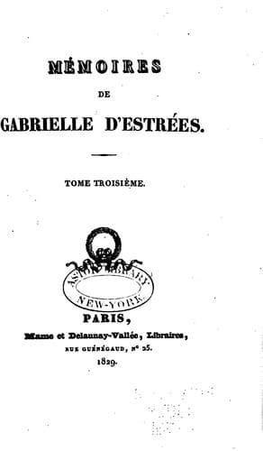 Tapa de Mémoires de Gabrielle d'Estrées