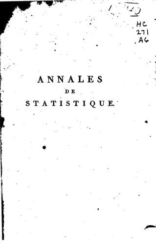 Tapa de Annales de statistique