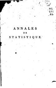 Tapa de Annales de statistique