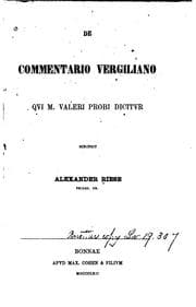 Tapa de De commentario Vergiliano qvi M. Valeri Probi dicitvr