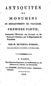 Tapa de Antiquités et monumens du département de Vaucluse..