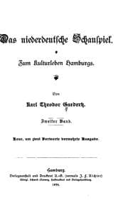 Tapa de Das niederdeutsche Schauspiel: Zum Kulturleben Hamburgs