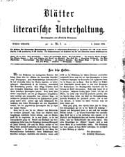 Tapa de Blätter für literarische Unterhaltung