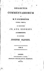 Tapa de Delectus commentariorum in M.T. Ciceronis opera omnia, ad ed. J.A. Ernesti ...