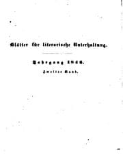 Tapa de Blätter für literarische Unterhaltung