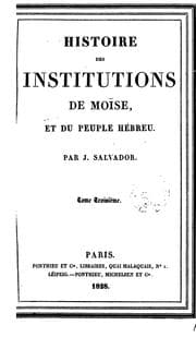 Tapa de Histoire des institutions de Moïse, et du peuple hébreu