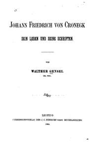 Tapa de Johann Friedrich von Cronegk: Sein Leben und seine Schriften
