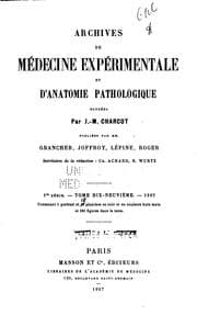 Tapa de Archives de médecine expérimentale et d'anatomie pathologique