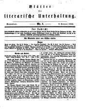 Tapa de Blätter für literarische Unterhaltung