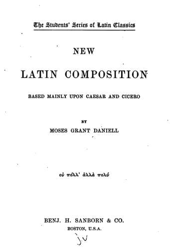 Tapa de New Latin Composition Based Mainly Upon Caesar and Cicero