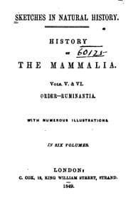 Tapa de Sketches in Natural History: History of the Mammalia ..