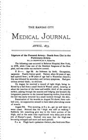 Tapa de Kansas City Medical Journal