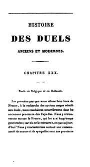 Tapa de Histoire des duels anciens et modernes