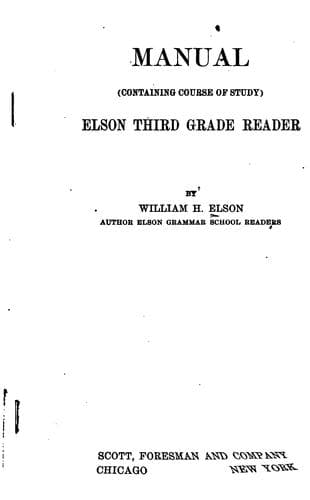Tapa de Manual (containing Course of Study) Elson Third-fourth Grade Reader