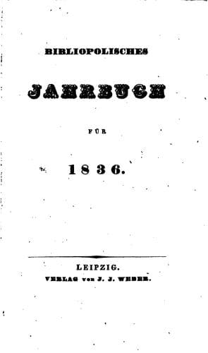 Tapa de Bibliopolisches Jahrbuch