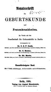 Tapa de Monatsschrift für Geburtskunde und Frauenkrankheiten