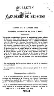 Tapa de Bulletin de l'academie de medecine