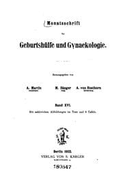 Tapa de Monatsschrift fuer Geburtshuelfe und Gynaekologie