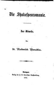 Tapa de Die Shakespearomanie: Zur Abwehr