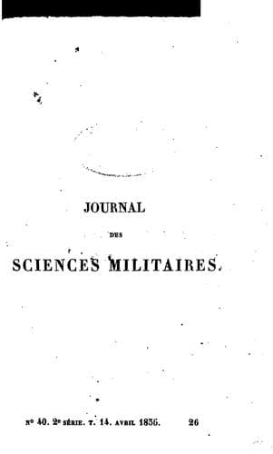 Tapa de Journal des sciences militaires