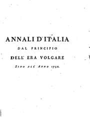 Tapa de Annali d'Italia ... sino all'anno 1750, colle prefazioni critiche di G. Catalani