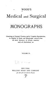 Tapa de Wood's Medical and surgical monographs. v.12, 1891