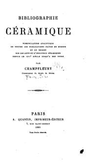 Tapa de Bibliographie céramique: nomenclature analytique de toutes les publications faites en Europe et ..