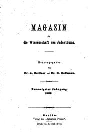 Tapa de Magazin für die Wissenschaft des Judenthums