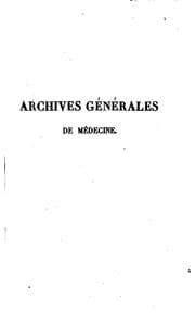 Tapa de Archives générales de médecine