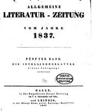 Tapa de Allgemeine Literatur-zeitung