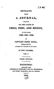 Tapa de Extracts from a journal written on the coasts of Chili, Peru, and Mexico