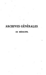 Tapa de Archives générales de médecine