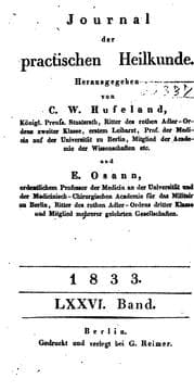 Tapa de Hufeland's Journal der practischen Heilkunde