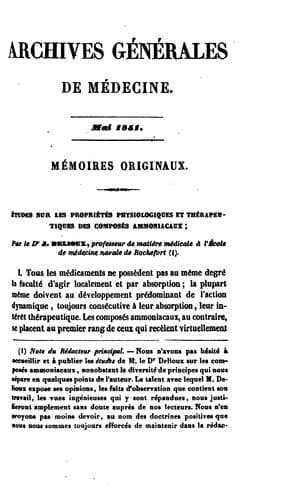 Tapa de Archives generales de medecine