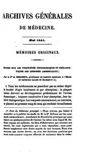 Tapa de Archives generales de medecine