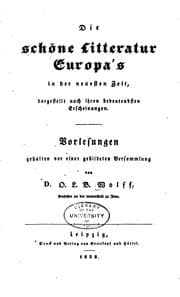 Tapa de Die schöne Litteratur Europa's in der neuesten Zeit, dargestellt nach ihren ..