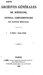 Tapa de Archives generales de medecine