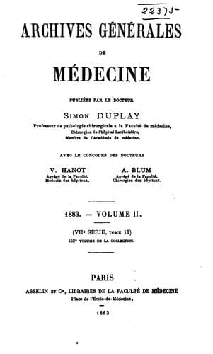 Tapa de Archives générales de médecine