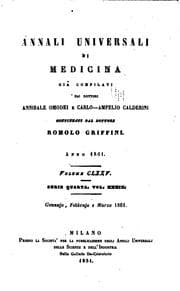 Tapa de Annali universali di medicina