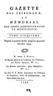Tapa de Gazette des nouveaux tribunaux