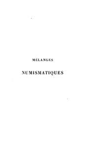Tapa de Mélanges numismatiques