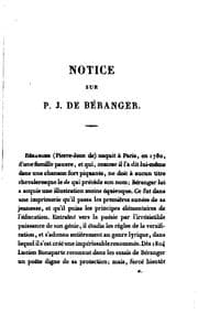 Tapa de Chansons Précédées d'un notice sur l'auteur et d'un essai sur ses poésis par P.F. Tissot
