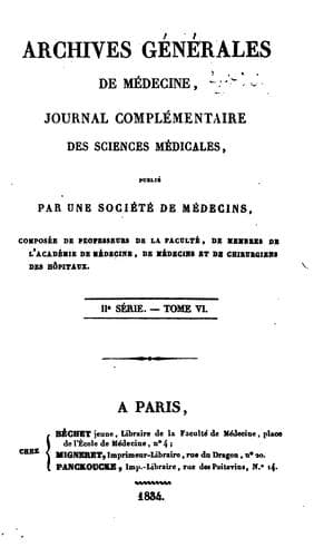 Tapa de Archives générales de médecine