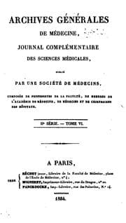 Tapa de Archives générales de médecine